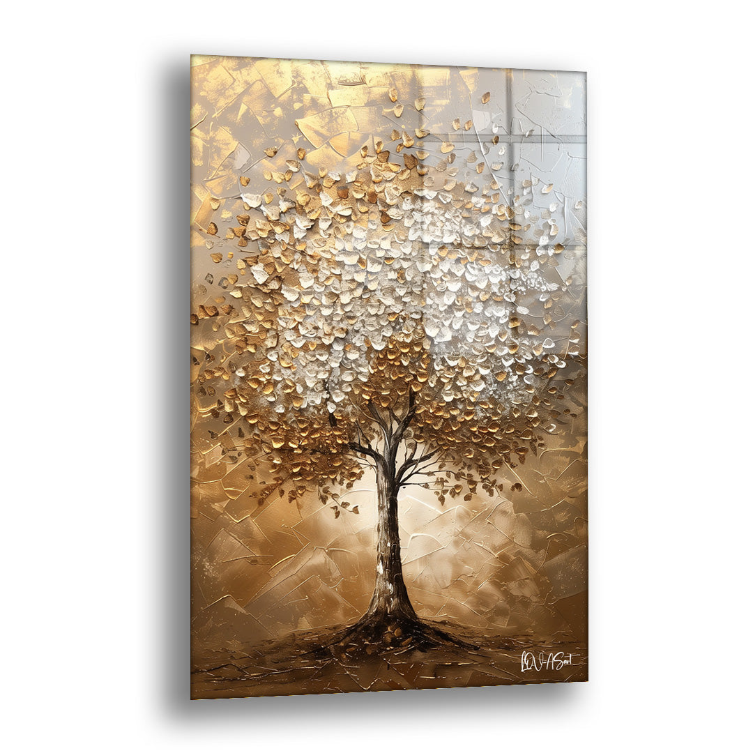 Altına Bulanmış Ağaç - Cam Tablo