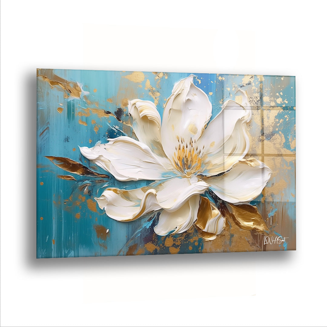 Altına Bulanmış Yapraklar - Cam Tablo