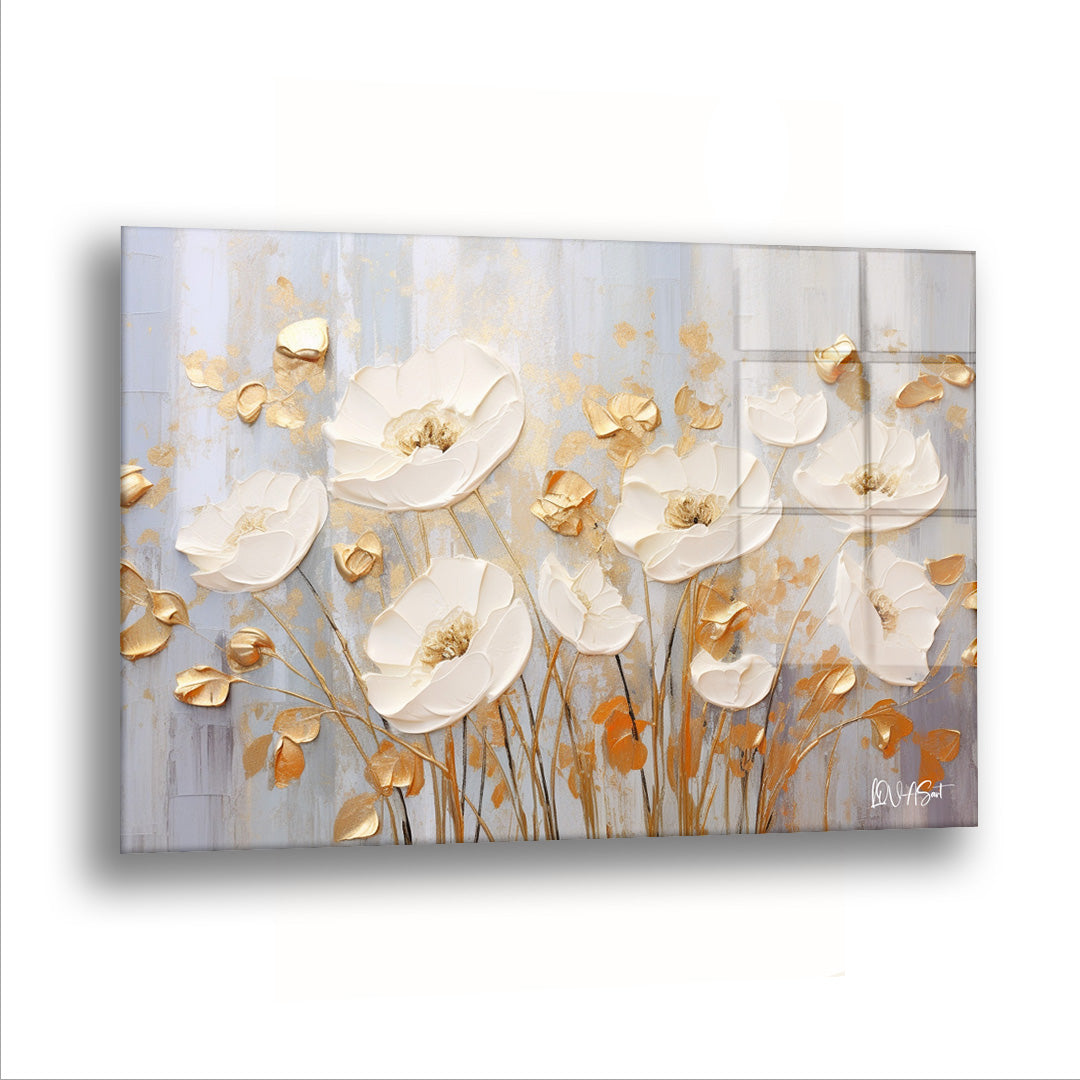 Sakin Çiçekler - Cam Tablo