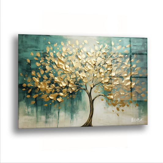 Son Altın Ağaç - Cam Tablo