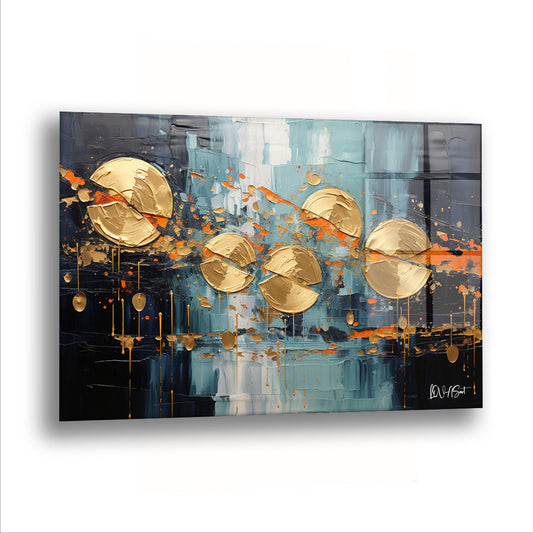 Turuncu Sıçrama - Cam Tablo