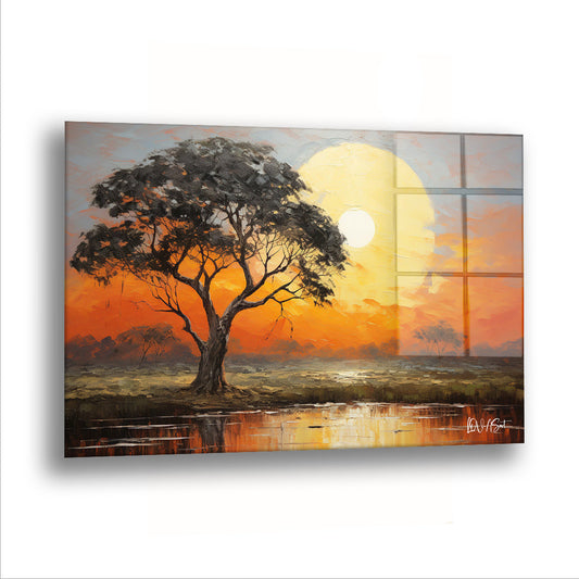 Ufuktaki Manzara - Cam Tablo