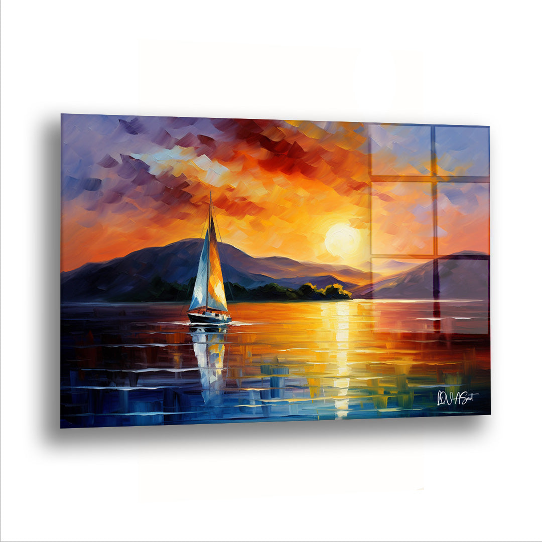 Yeni Aşklara Açılmış Yelken - Cam Tablo