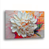 Beyaz Papatya - Cam Tablo