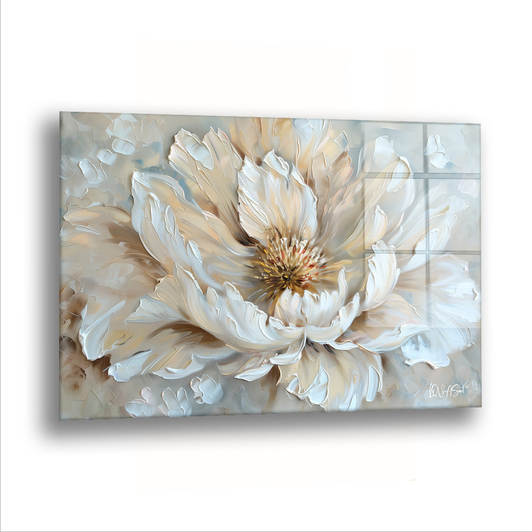 Beyaz Sadelik Ötesi - Cam Tablo