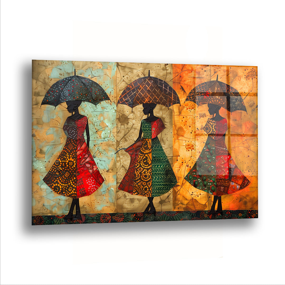 Afrikada Yağmur - Cam Tablo