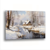 Buz Tutmuş Göl - Cam Tablo