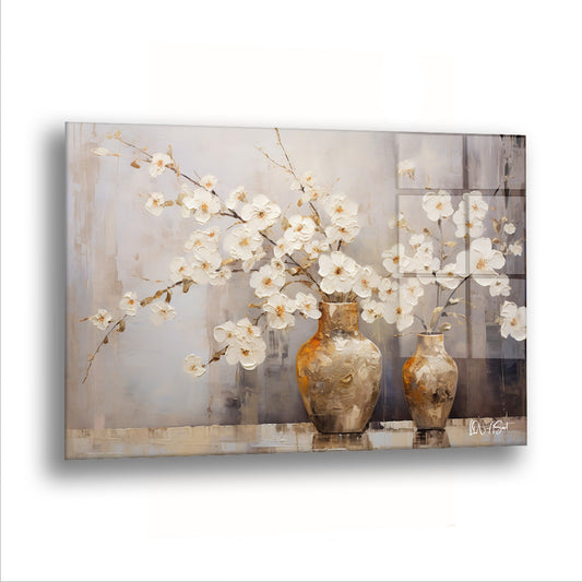 Çiçekli Vazolar - Cam Tablo