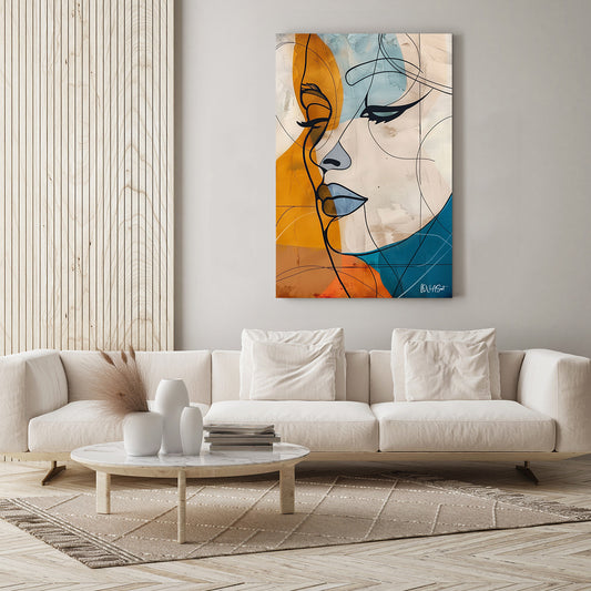 Abstract Kadın kanvas tablo — temalı duvar dekorasyonu