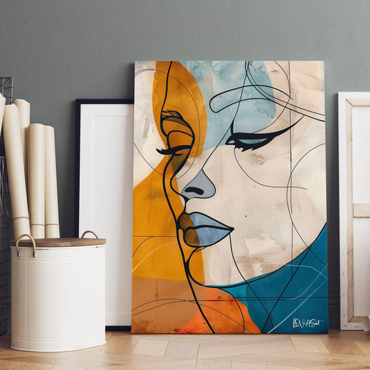 Abstract Kadın — dikey kanvas tablo, farklı açıdan görünüm