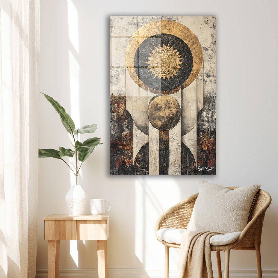 Abstract İmparator cam tablo — duvarda dekorasyon görünümü
