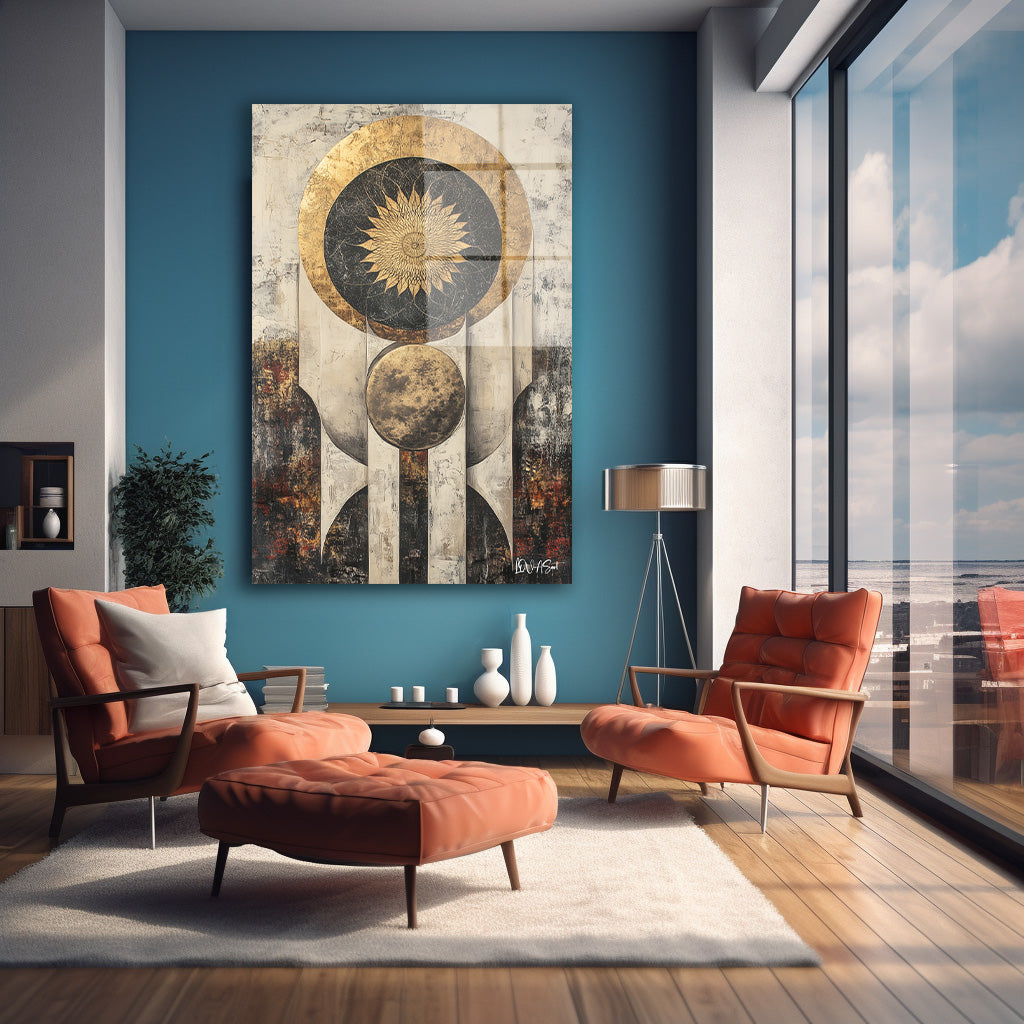 Abstract İmparator cam tablo — farklı açıdan görünüm
