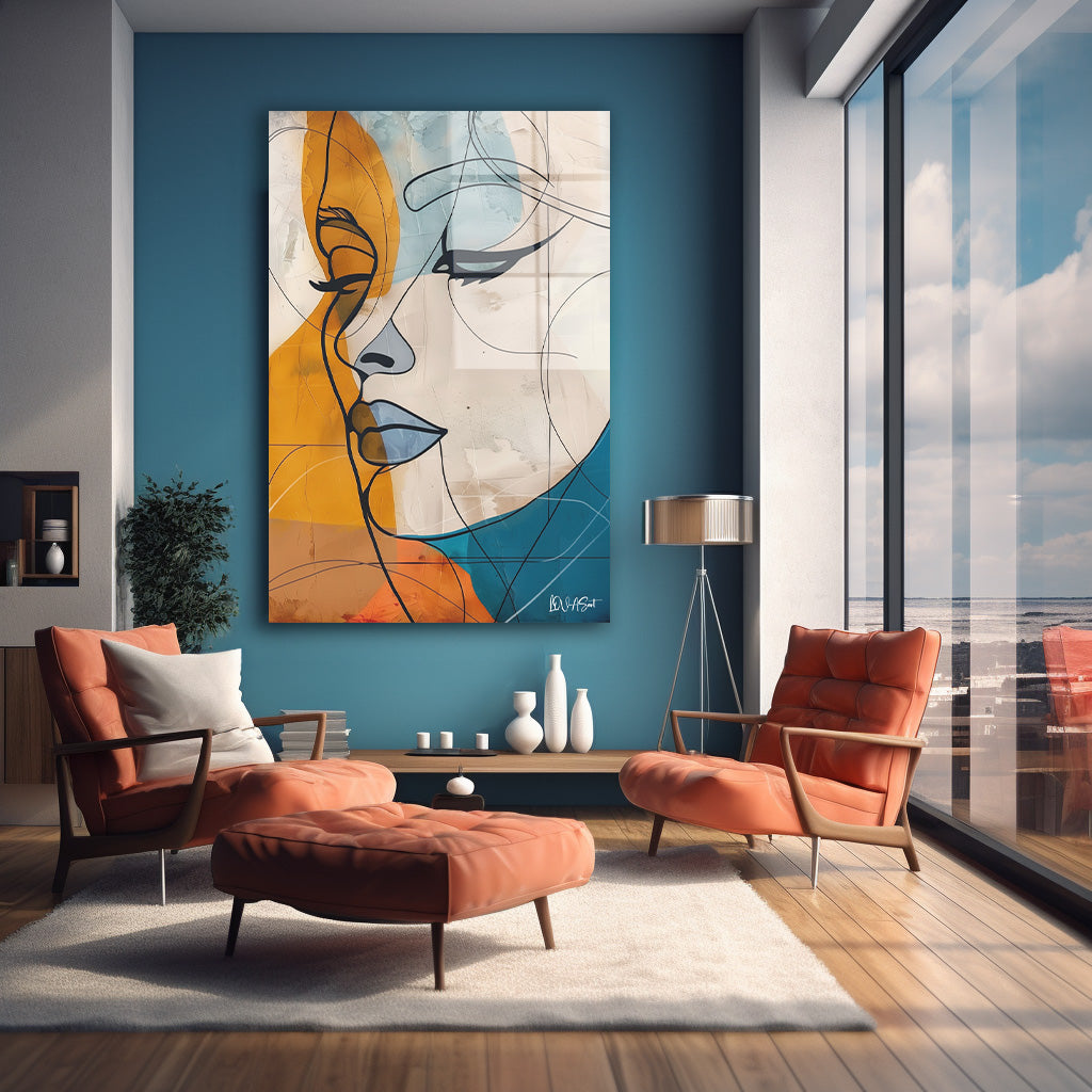 Abstract Kadın 2 cam tablo — farklı açıdan görünüm