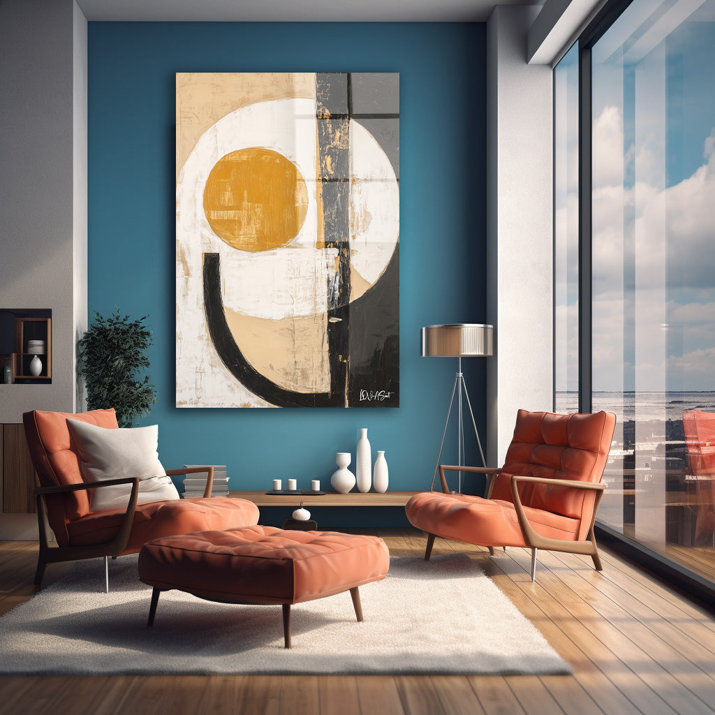 Abstract Şekil cam tablo — farklı açıdan görünüm