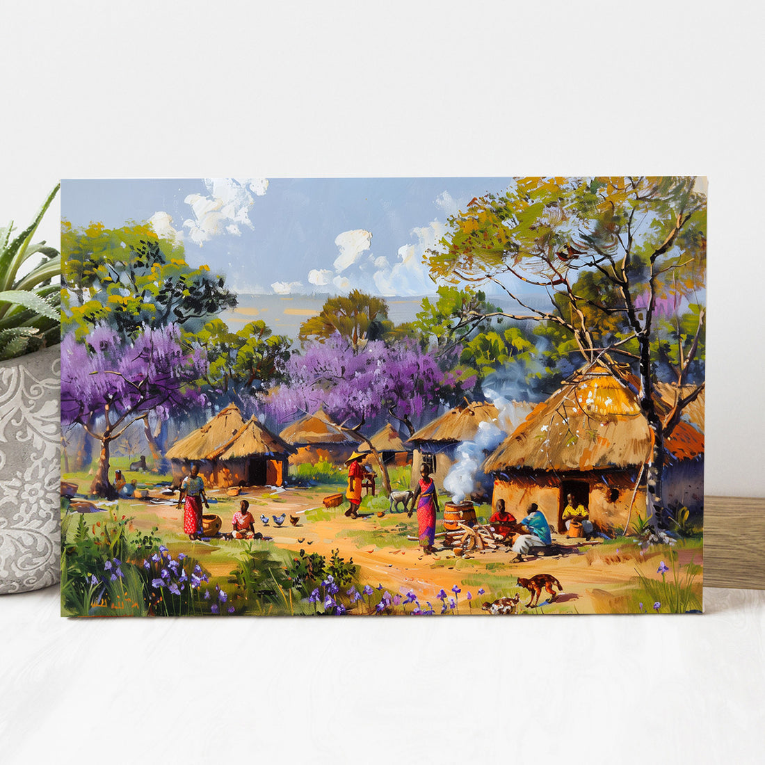 Afrika Köyü kanvas tablo — farklı açıdan görünüm