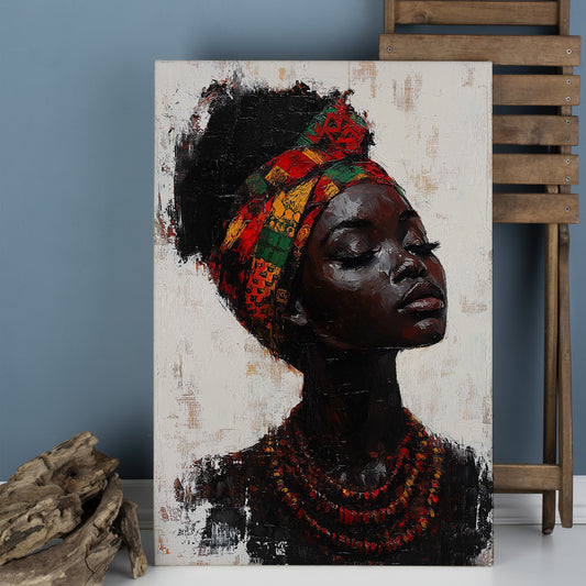 Afrikalı Kadın kanvas tablo — farklı açıdan görünüm