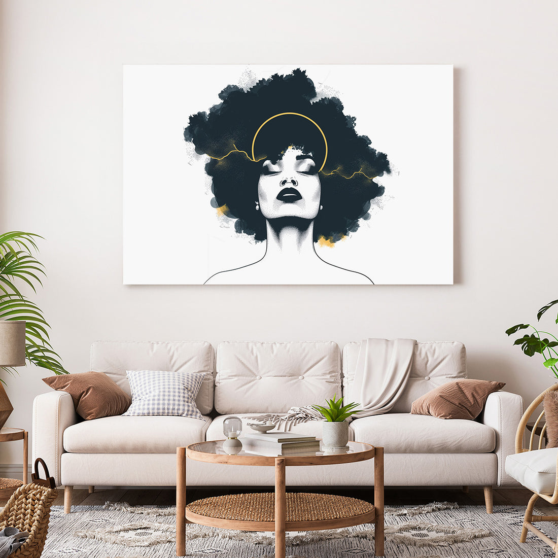 Afro Silüet kanvas tablo — farklı açıdan görünüm