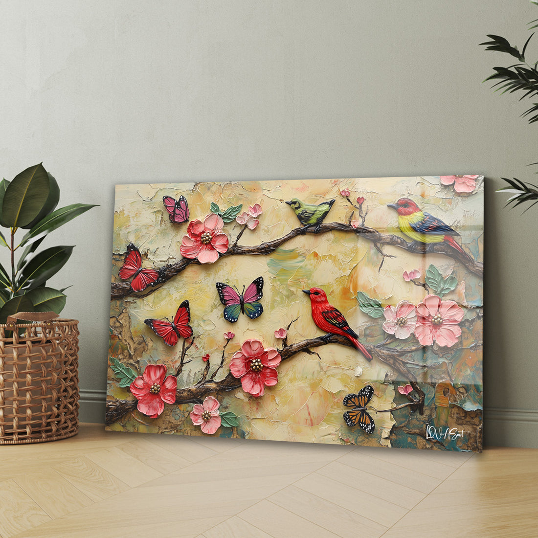 Ağaca Konanlar cam tablo — iç mekân uygulama örneği