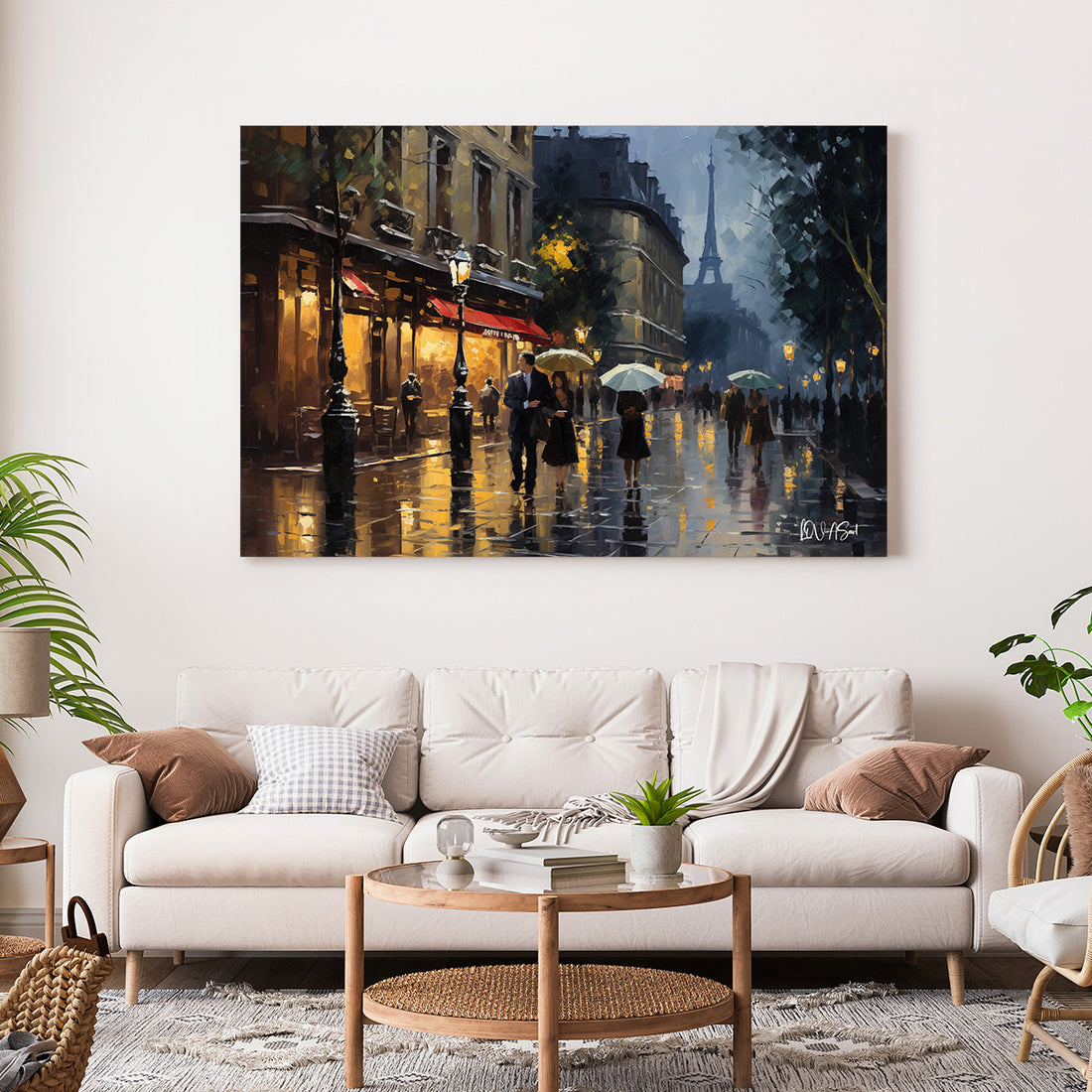 Akşam Paris Sokağı kanvas tablo — farklı açıdan görünüm