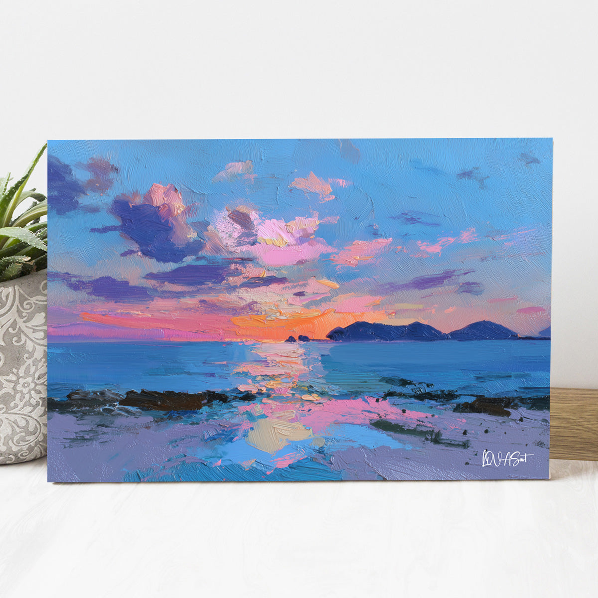 Alacakaranlık Adaları kanvas tablo — iç mekân uygulama örneği