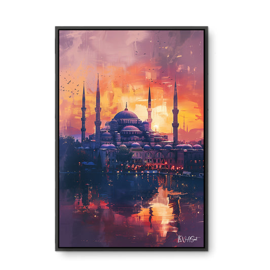 Alacakaranlık Camii - Kalın Metal Çerçeveli Kanvas Tablo