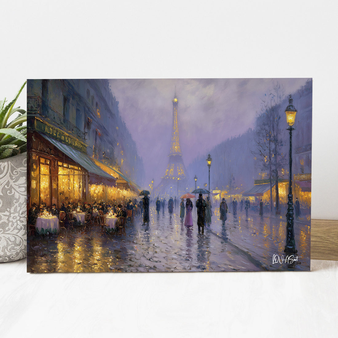 Alacakaranlık Paris kanvas tablo — iç mekân uygulama örneği