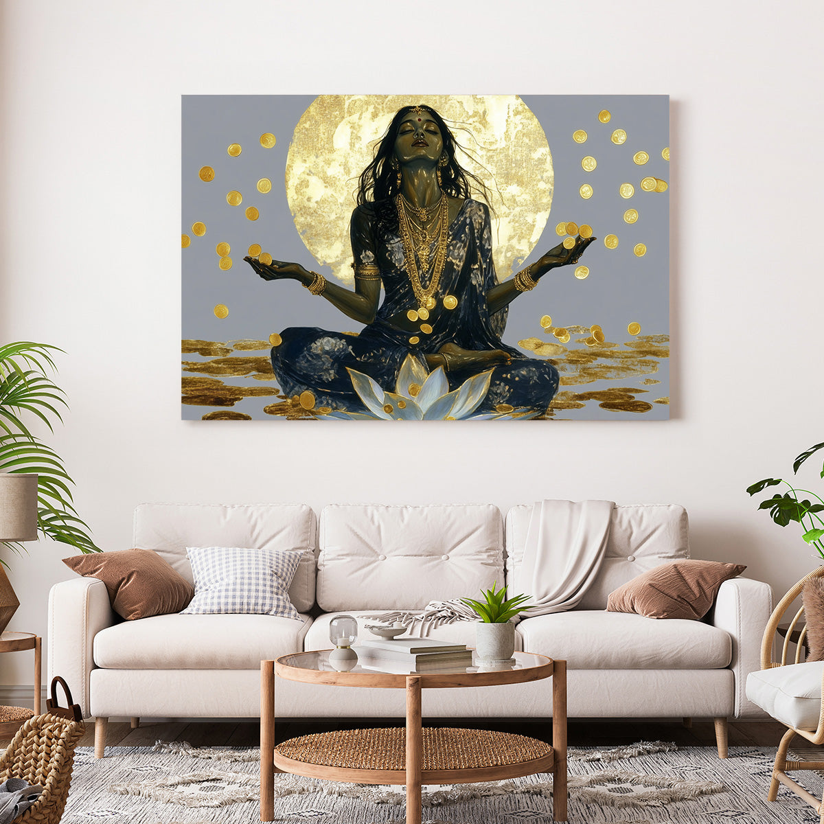 Altın Ay Meditasyonu kanvas tablo — farklı açıdan görünüm