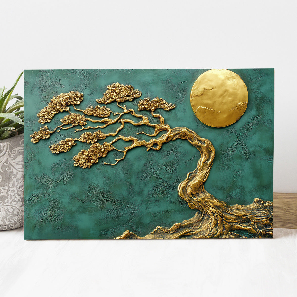 Altın Bonsai kanvas tablo — farklı açıdan görünüm