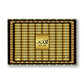 Altın Çerçeveli Esmaül Hüsna kanvas tablo — Altın çerçeveli yatay bir panoda, doksan dokuz ismin tek tek kutucuklara yerleştirildiği düzenli bir levha.
