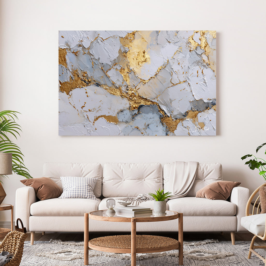 Altın Damarlı Mermer 5 kanvas tablo — farklı açıdan görünüm