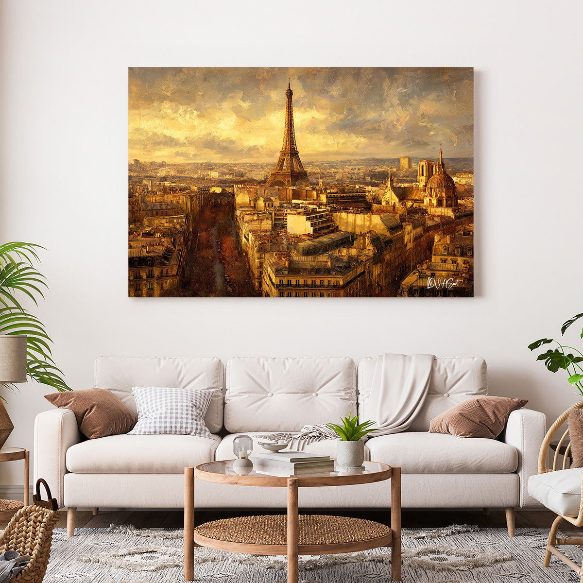 Altın Paris Çatıları kanvas tablo — alternatif mekân görünümü