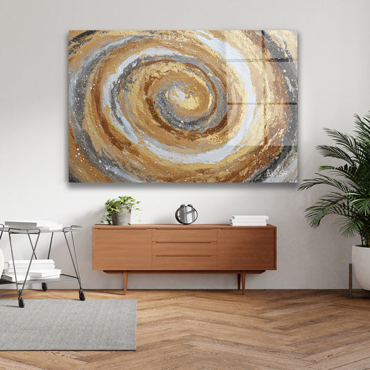 Altın Spiral 2 cam tablo — iç mekân uygulama örneği