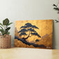 Altın Zeminde Bonsai kanvas tablo — ek dekorasyon görünümü