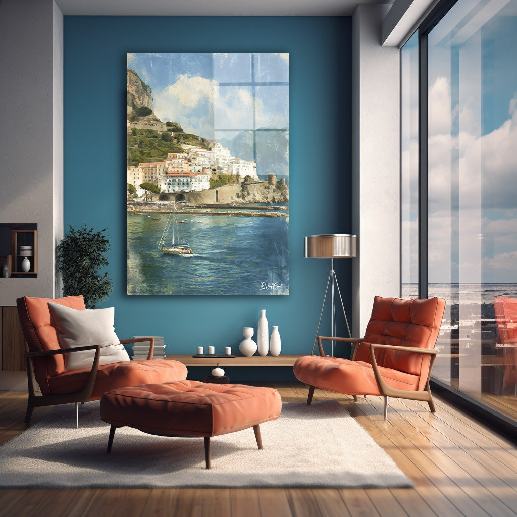 Amalfi Koyu cam tablo — farklı açıdan görünüm