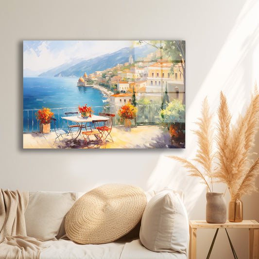Amalfi Sahil Terası cam tablo — farklı açıdan görünüm