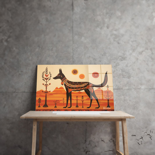 Anubis Figürü cam tablo — farklı açıdan görünüm