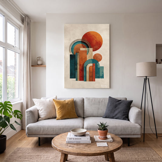 Art Deco Kemerler kanvas tablo — duvarda dekorasyon görünümü