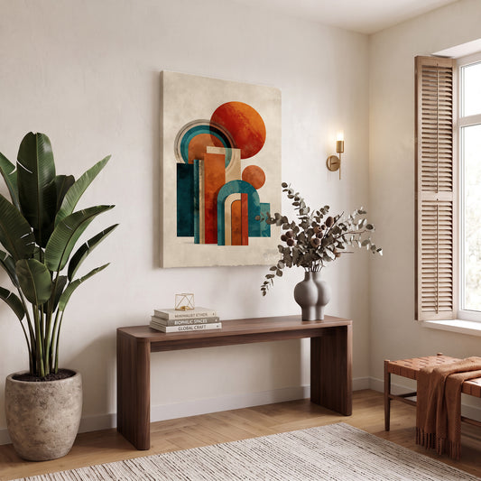 Art Deco Kemerler kanvas tablo — iç mekân uygulama örneği