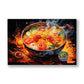 Ateşli Tencere kanvas tablo — Alevlerin üzerinde kaynayan tencerede kırmızı domates ve sebzeler.