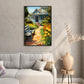 Bahçeli Ev Yolu - Kalın Metal Çerçeveli Kanvas Tablo