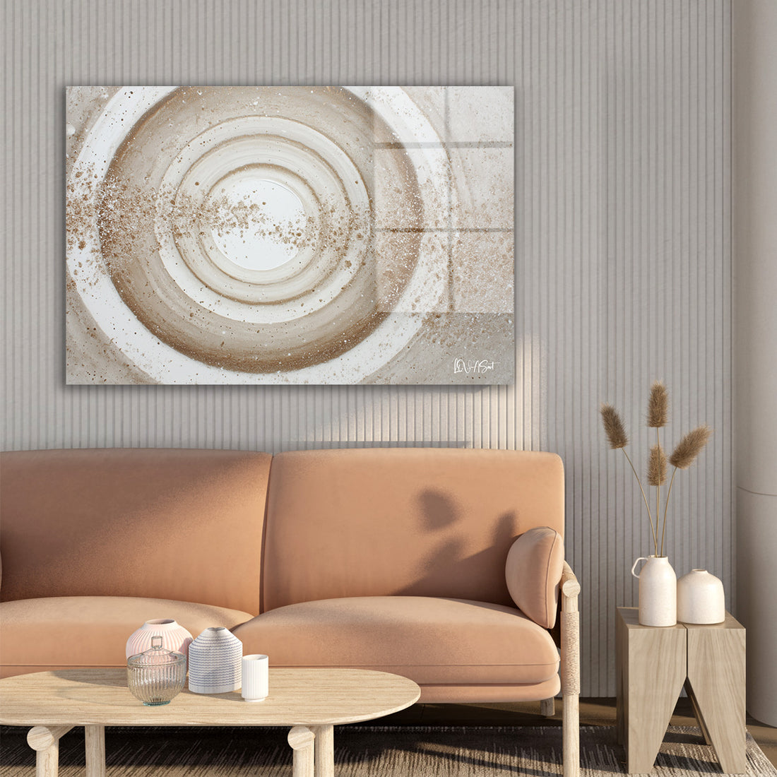 Bej Spiral cam tablo — farklı açıdan görünüm