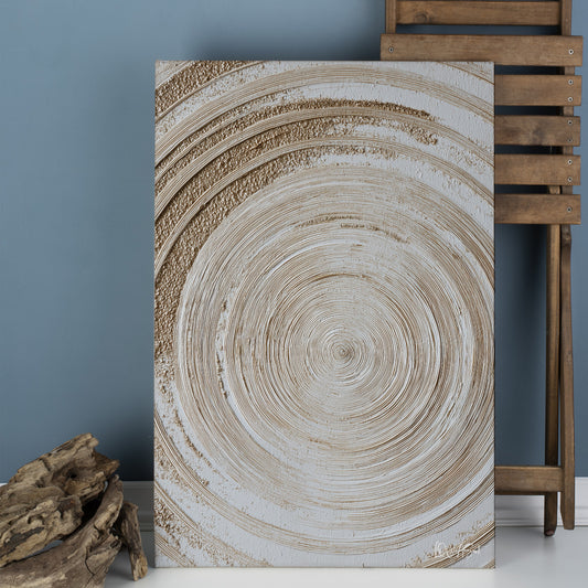 Bej Spiral Doku kanvas tablo — farklı açıdan görünüm