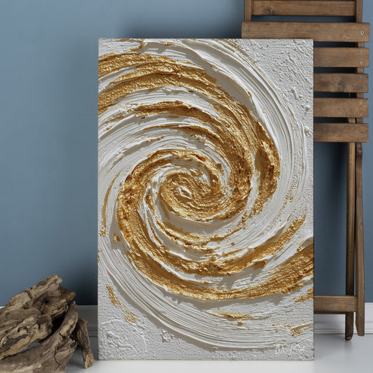 Beyaz Altın Spiral kanvas tablo — farklı açıdan görünüm