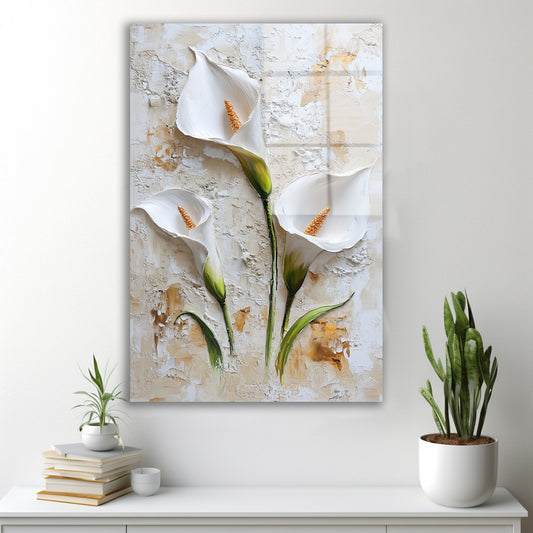 Beyaz Gala Çiçekleri cam tablo — farklı açıdan görünüm