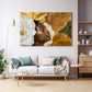 Beyaz Gül ve Afrikalı kanvas tablo — duvarda dekorasyon görünümü