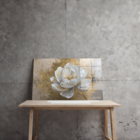 Beyaz Lotus 2 cam tablo — farklı açıdan görünüm