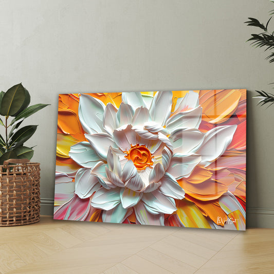 Beyaz Lotus 3 cam tablo — iç mekân uygulama örneği