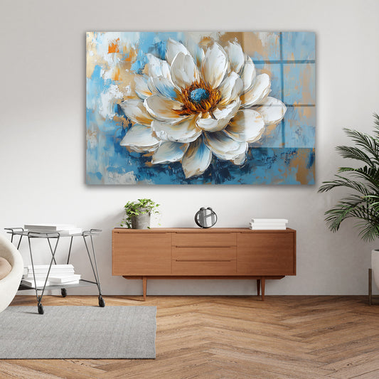 Beyaz Lotus 7 cam tablo — farklı açıdan görünüm