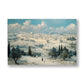 Beyaz Şehir ve Serviler kanvas tablo — Zeytin ağaçlarının ardından görünen beyaz taş şehir ve uzayıp giden serviler.