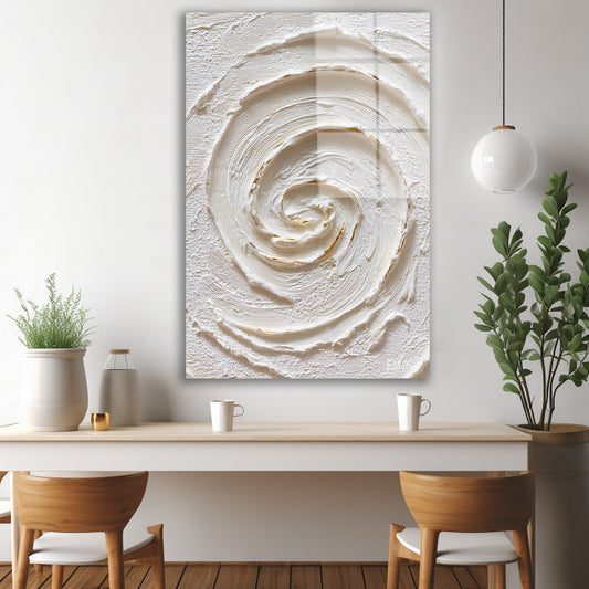 Beyaz Spiral cam tablo — iç mekân uygulama örneği